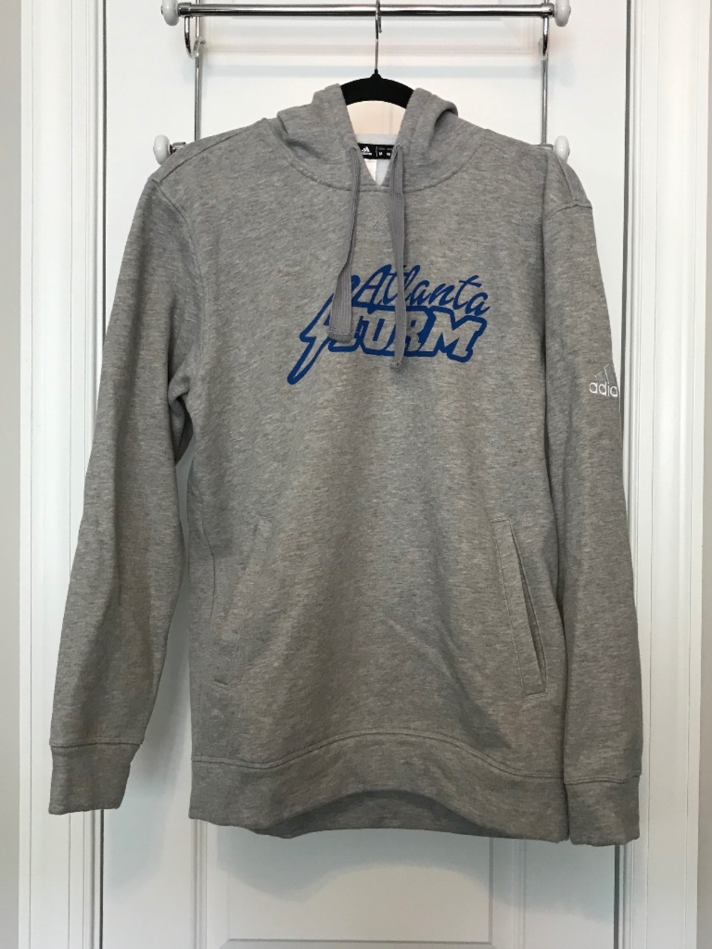 Adidas Atlanta Storm lacrosse heavy gray hoodie with kangaroo pocket (M)